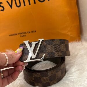 Authentic Louis Vuitton Brown Men’s Damier Belt 110/44
